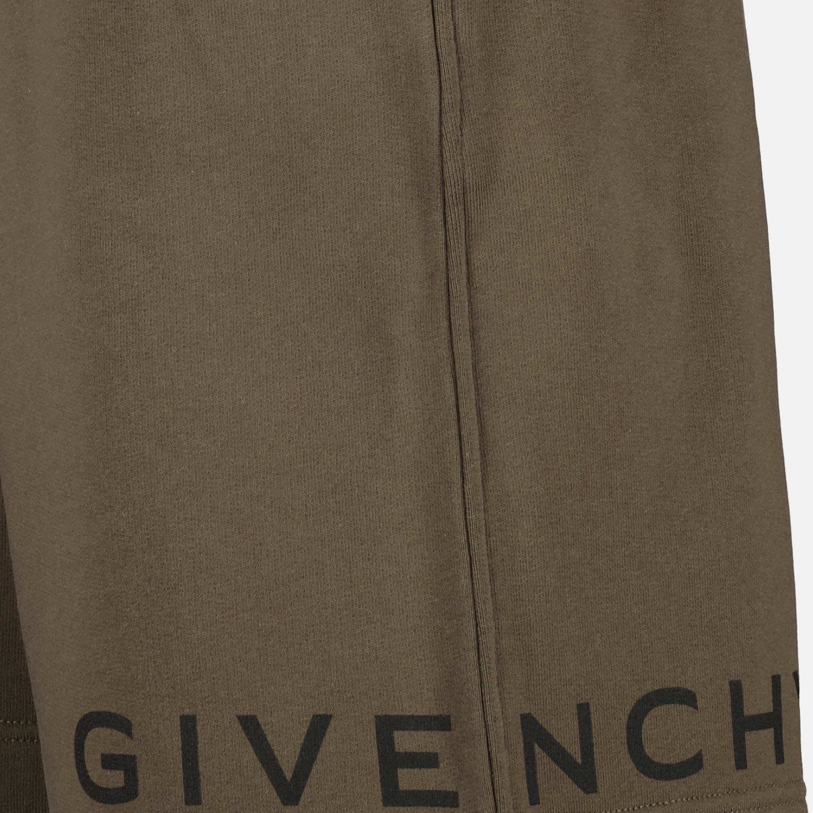 Givenchy shorts, green cotton shorts, luxury casual wear, designer shorts, sophisticated men’s clothing