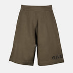 Givenchy shorts, green cotton shorts, luxury casual wear, designer shorts, sophisticated men’s clothing