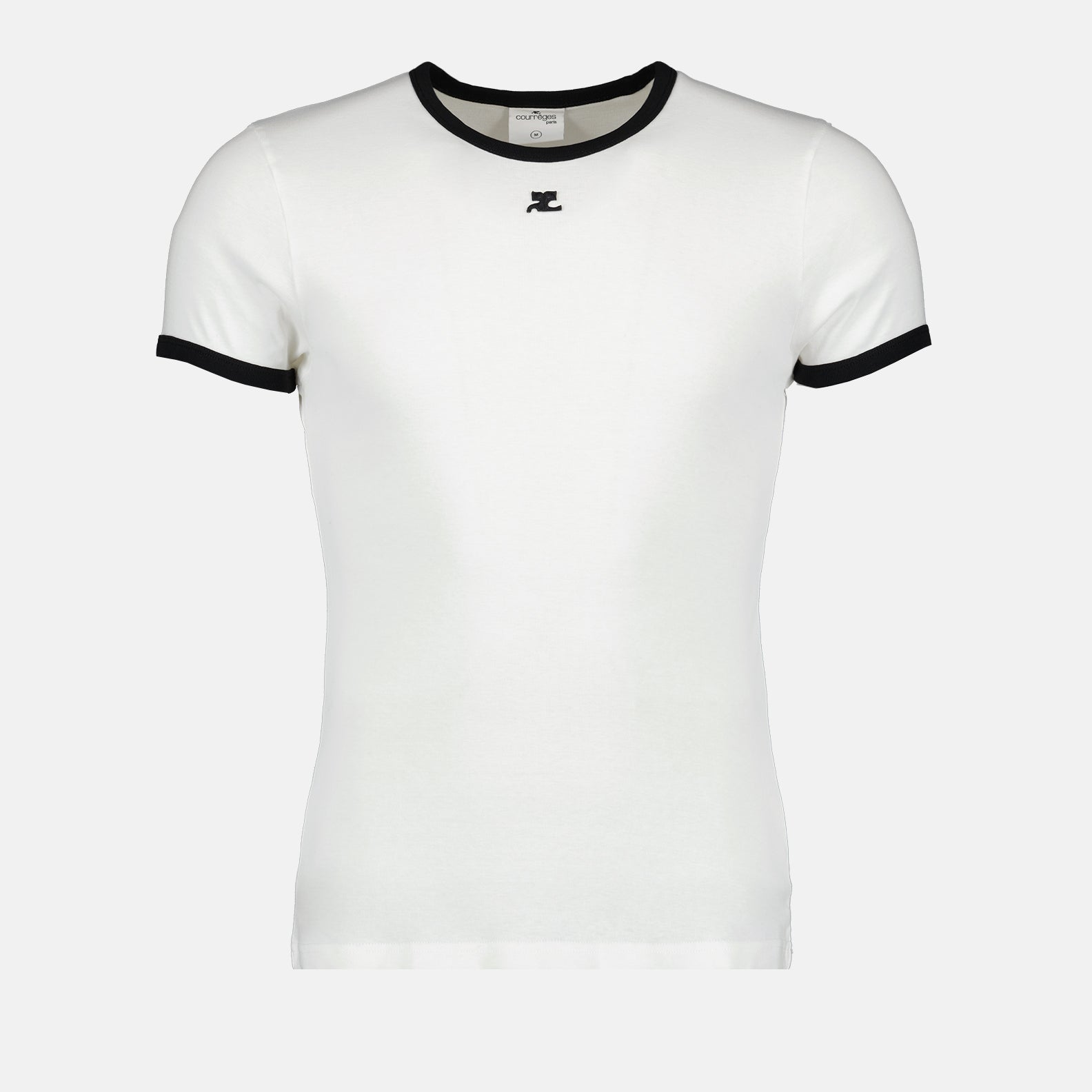 Courrèges, Contrast T-shirt, Reissue Collection, Luxury Fashion, Black and White T-shirt