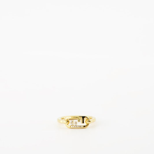 luxury ring, golden metal ring, Fendi jewelry, O'Lock design, high-end accessory