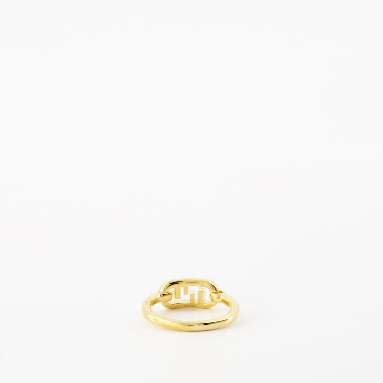 luxury ring, golden metal ring, Fendi jewelry, O'Lock design, high-end accessory