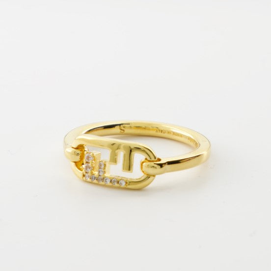luxury ring, golden metal ring, Fendi jewelry, O'Lock design, high-end accessory