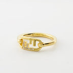 luxury ring, golden metal ring, Fendi jewelry, O'Lock design, high-end accessory
