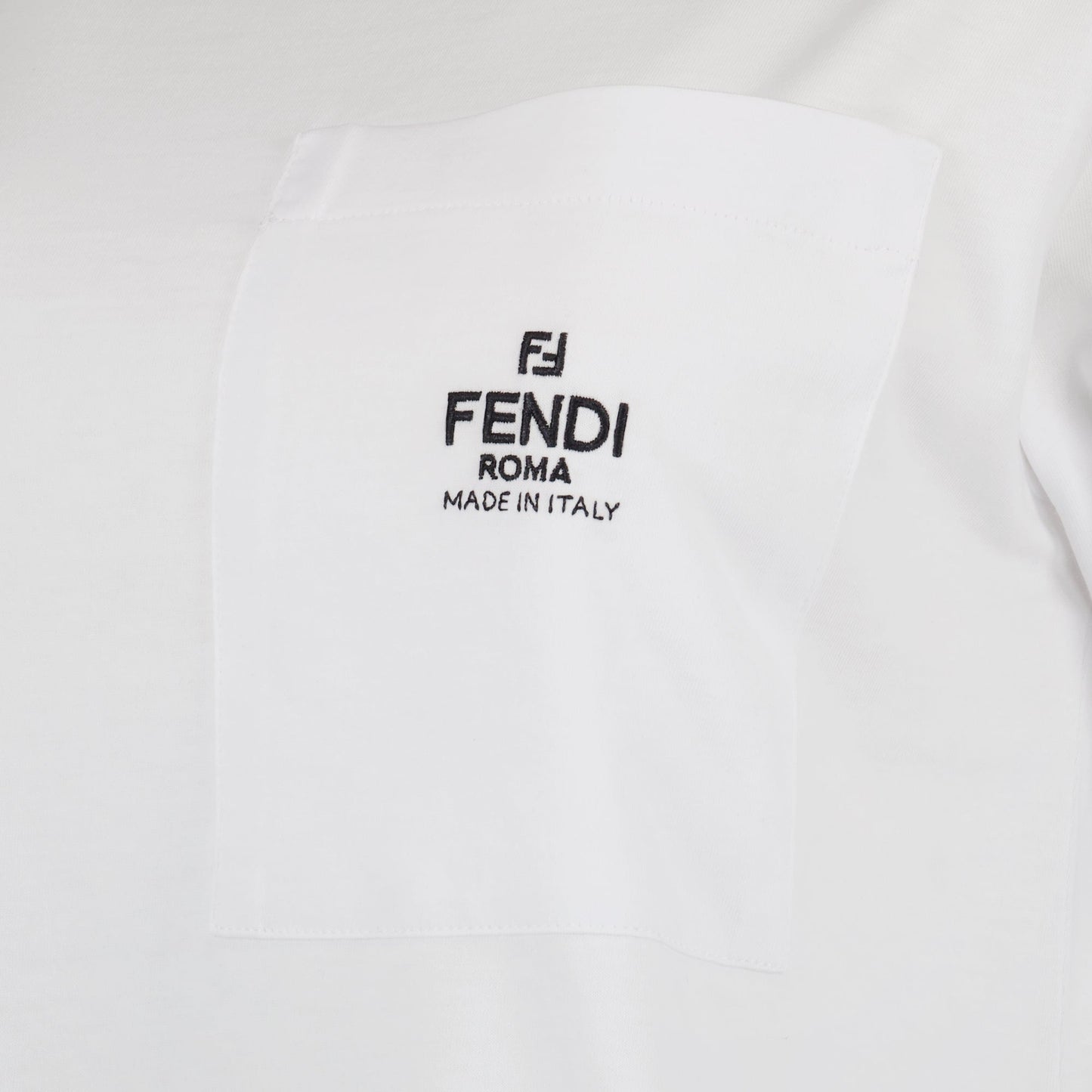 Fendi Roma, luxury white T-shirt, designer T-shirt, premium cotton tee, fashion statement