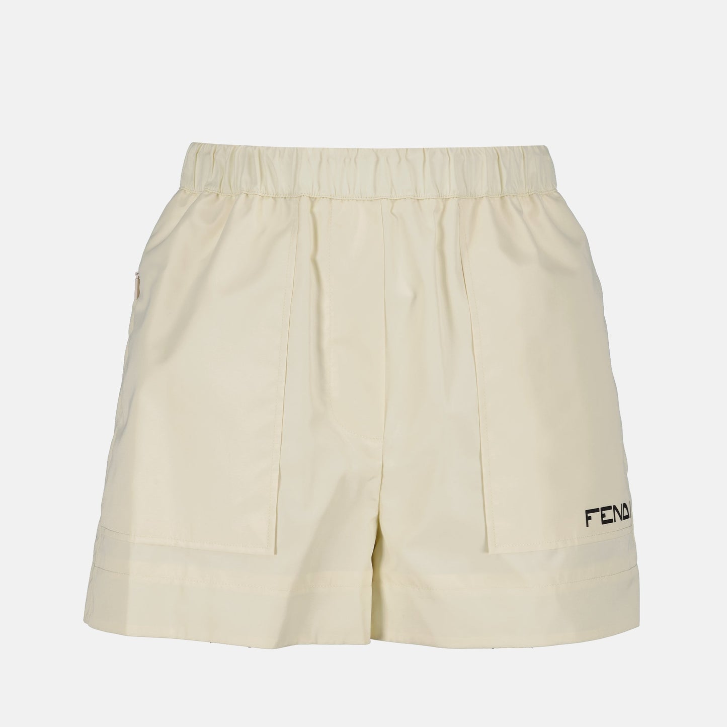 Fendi, beige shorts, nylon shorts, luxury fashion, elegant shorts