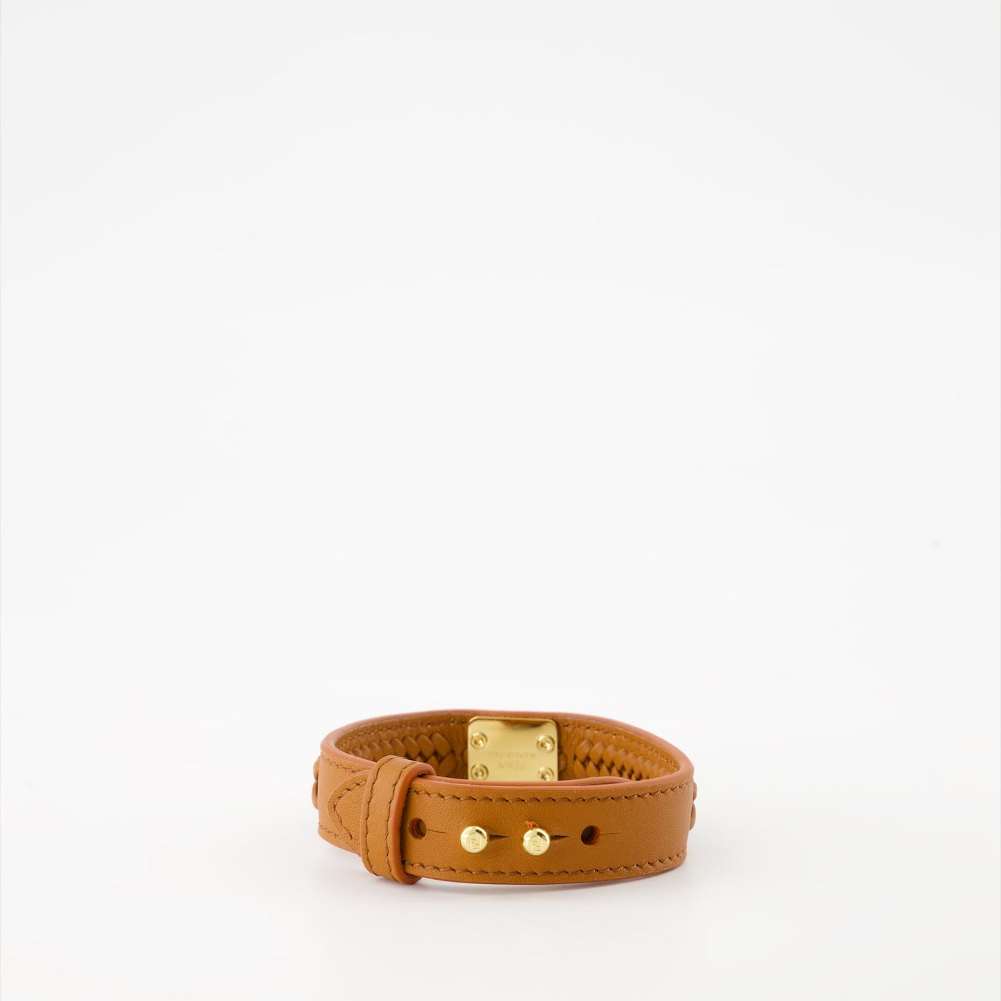 luxury bracelet, cognac leather bracelet, Fendi accessory, high-end jewelry, Forever Fendi