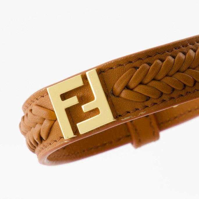 luxury bracelet, cognac leather bracelet, Fendi accessory, high-end jewelry, Forever Fendi