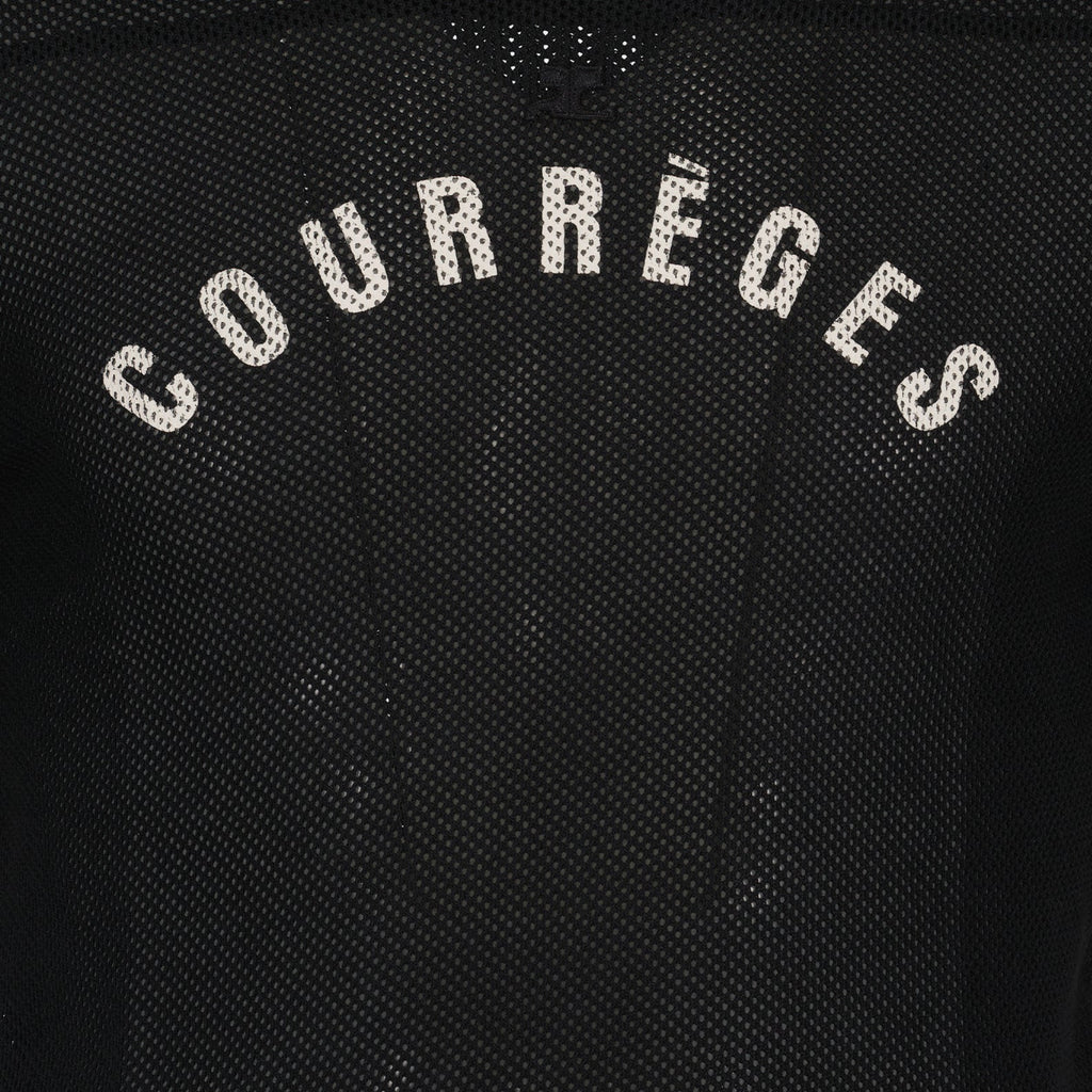 블랙 메시 베이스볼 티셔츠