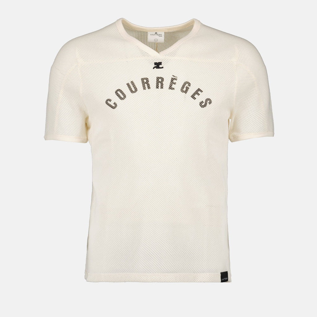 Beige Mesh Baseball T-shirt