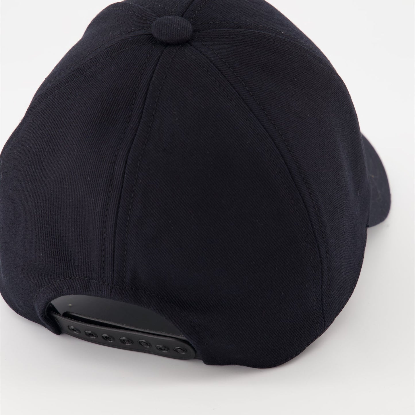 Luxury cap, black cotton cap, Courrèges accessory, elegant headwear, high-end fashion