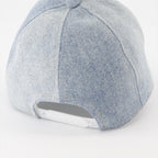 washed denim cap, Courrèges cap, luxury accessories, classic denim hat, high-end fashion cap