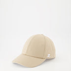 Courrèges cap, luxury cotton cap, classic beige cap, elegant accessories, high-end headwear