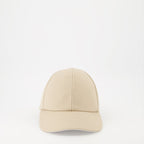 Courrèges cap, luxury cotton cap, classic beige cap, elegant accessories, high-end headwear