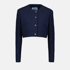 Veste courte en soie et laine