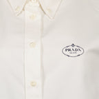Prada, Sleeveless White Shirt, Luxury Fashion, Versatile Shirt, Elegant Apparel