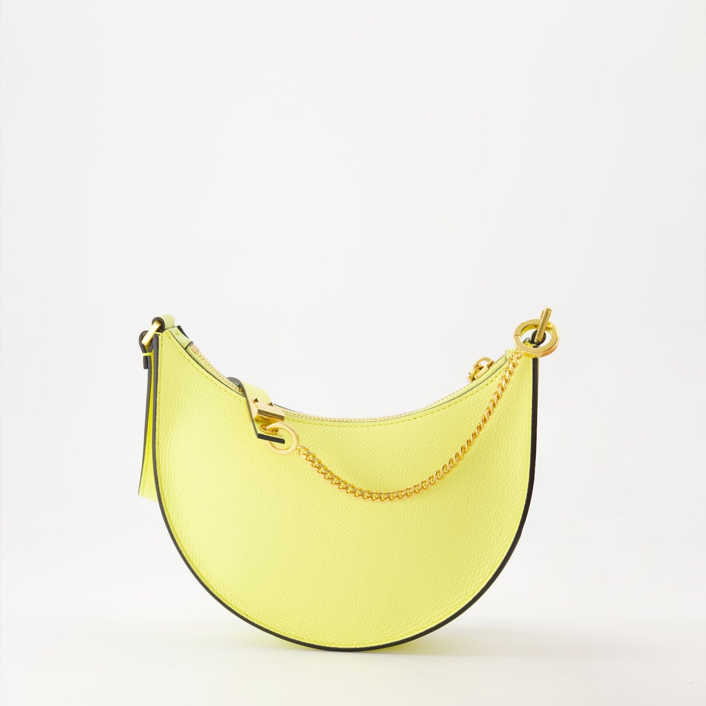 Yellow leather hobo bag, VLogo bag, Valentino Garavani hobo, luxury leather bag, designer handbags