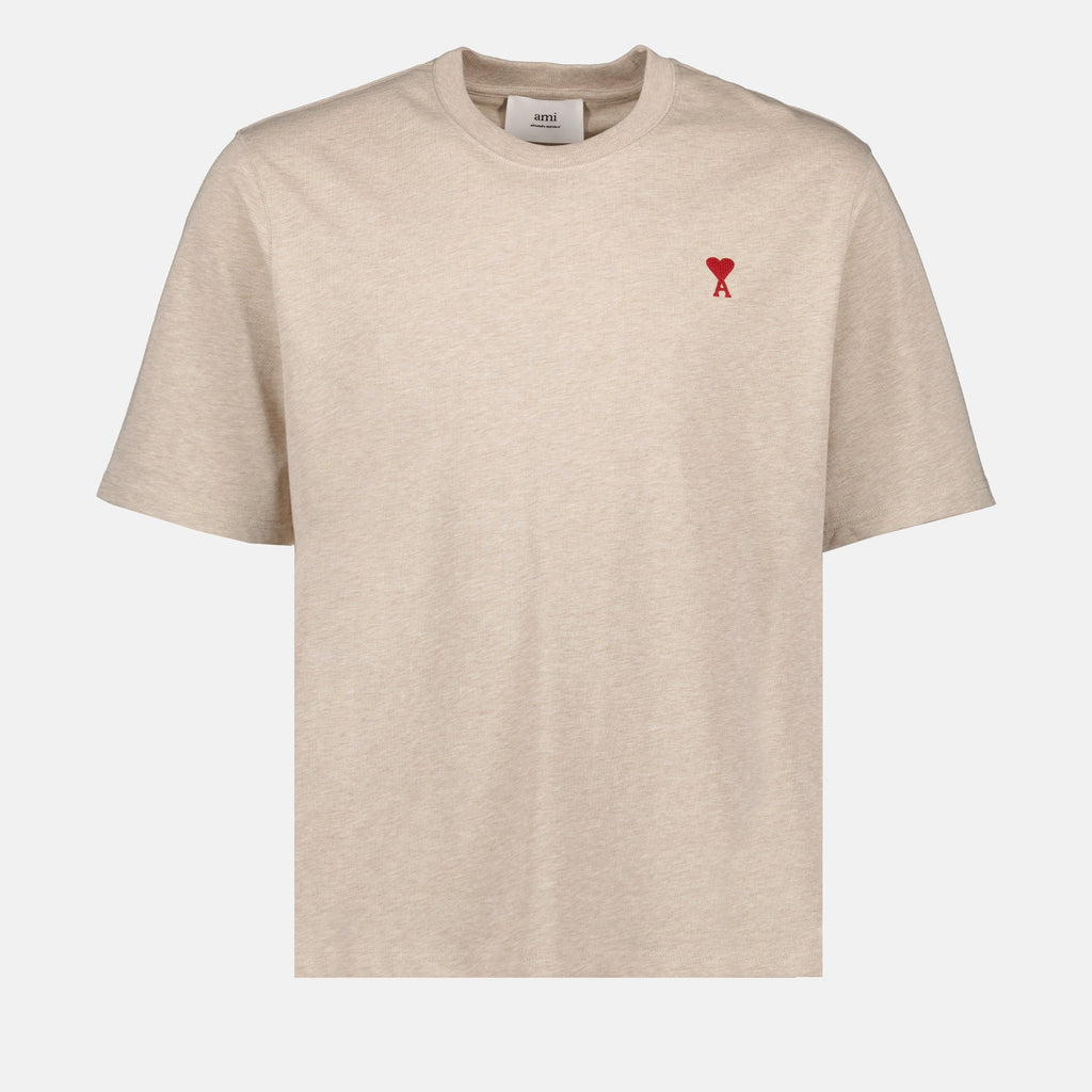 Beige T-shirt with Heart Logo