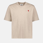 Beige T-shirt with Heart Logo