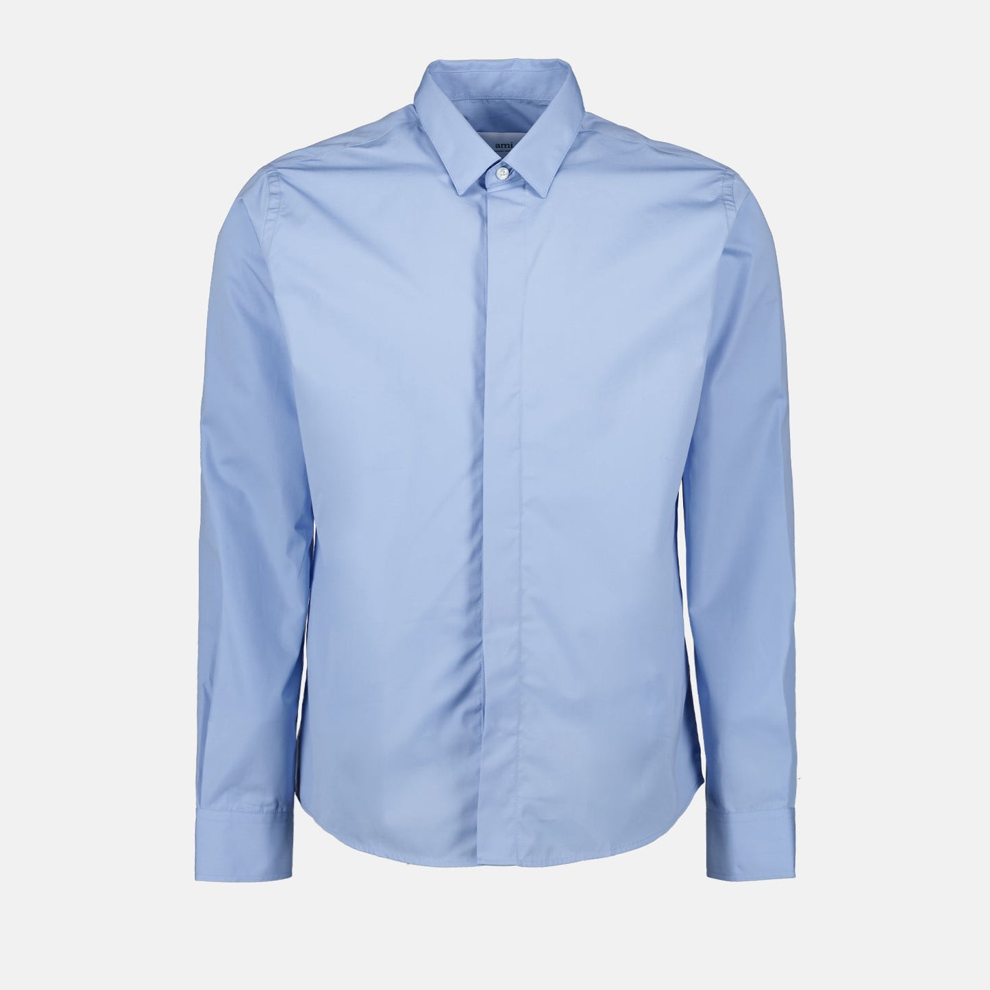 classic blue shirt, Ami Paris shirt, luxury shirt, versatile shirt, elegant tailoring