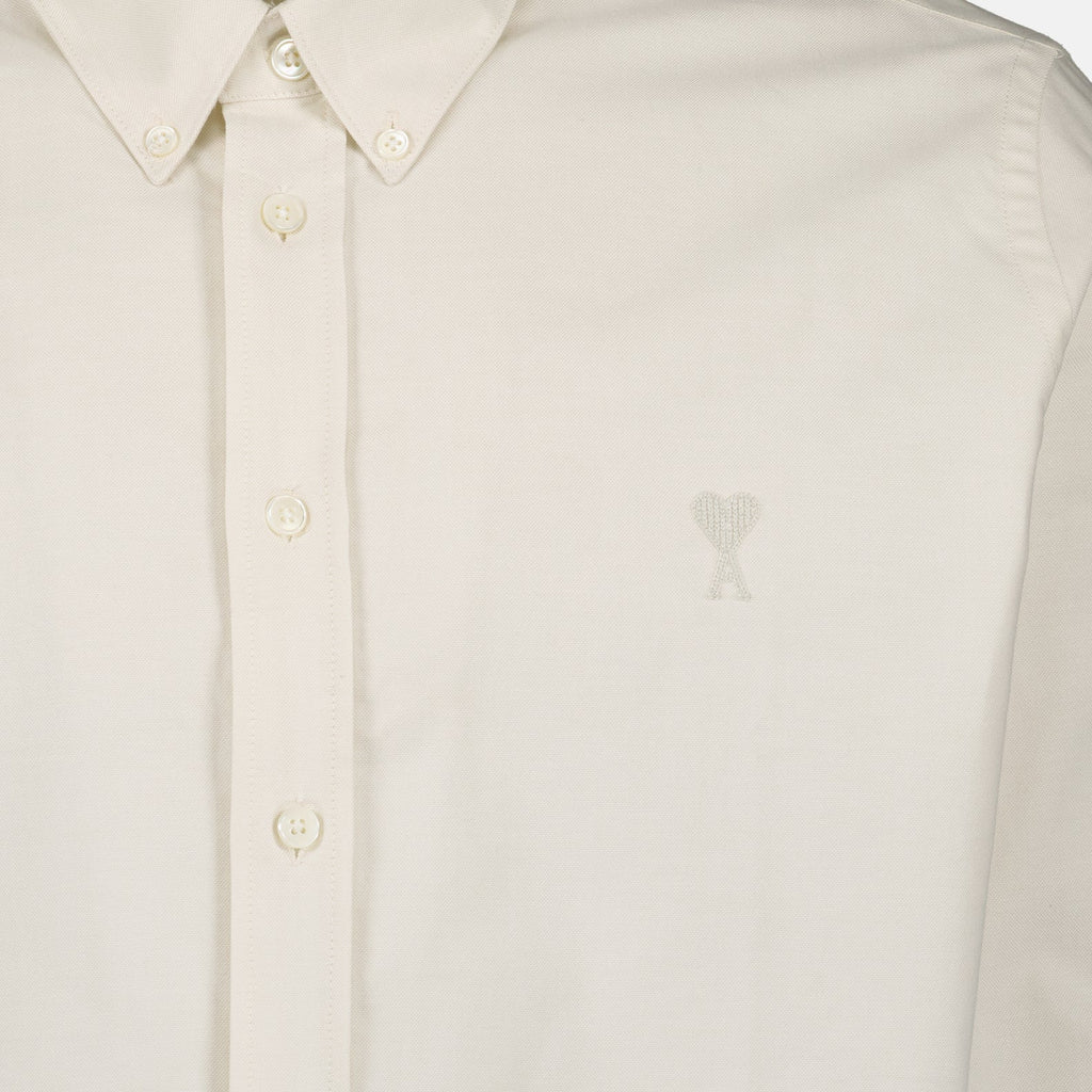 beige shirt, heart logo shirt, unisex shirt, cotton shirt, classic style