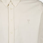 beige shirt, heart logo shirt, unisex shirt, cotton shirt, classic style