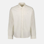 beige shirt, heart logo shirt, unisex shirt, cotton shirt, classic style