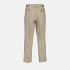 Beige cotton pants, luxury men's wear, AMI Paris trousers, high-end fashion, refined elegance