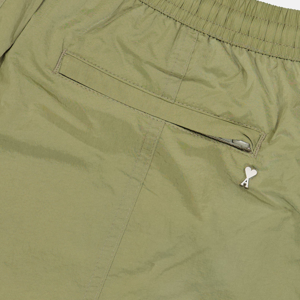 Ami de Coeur, Green swim shorts, AMI Paris swim shorts, luxury swimwear, premium men's swimwear