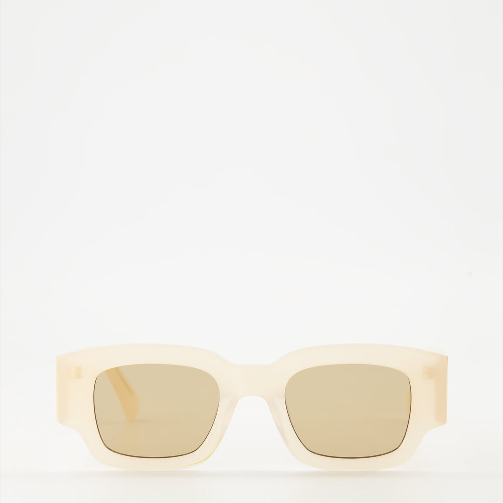 luxury sunglasses, beige sunglasses, AMI Paris, designer eyewear, unisex sunglasses