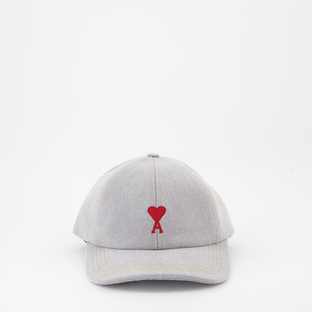 Ami de Coeur cap, Grey designer cap, Luxury unisex cap, AMI Paris accessories, Elegant headwear