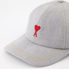Ami de Coeur cap, Grey designer cap, Luxury unisex cap, AMI Paris accessories, Elegant headwear