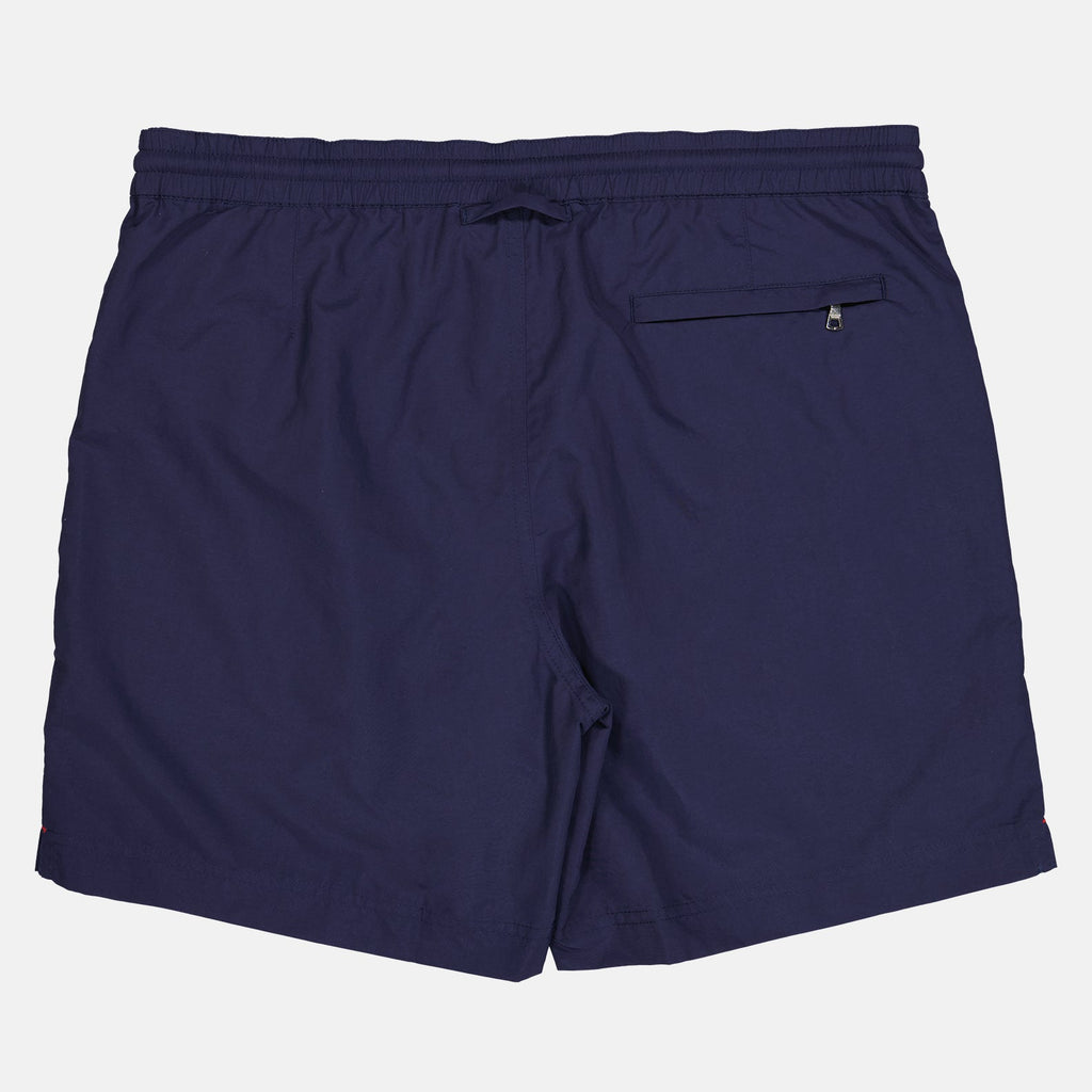 luxury swimwear, Orlebar Brown, men's swim shorts, blue swimwear, high-end beachwear