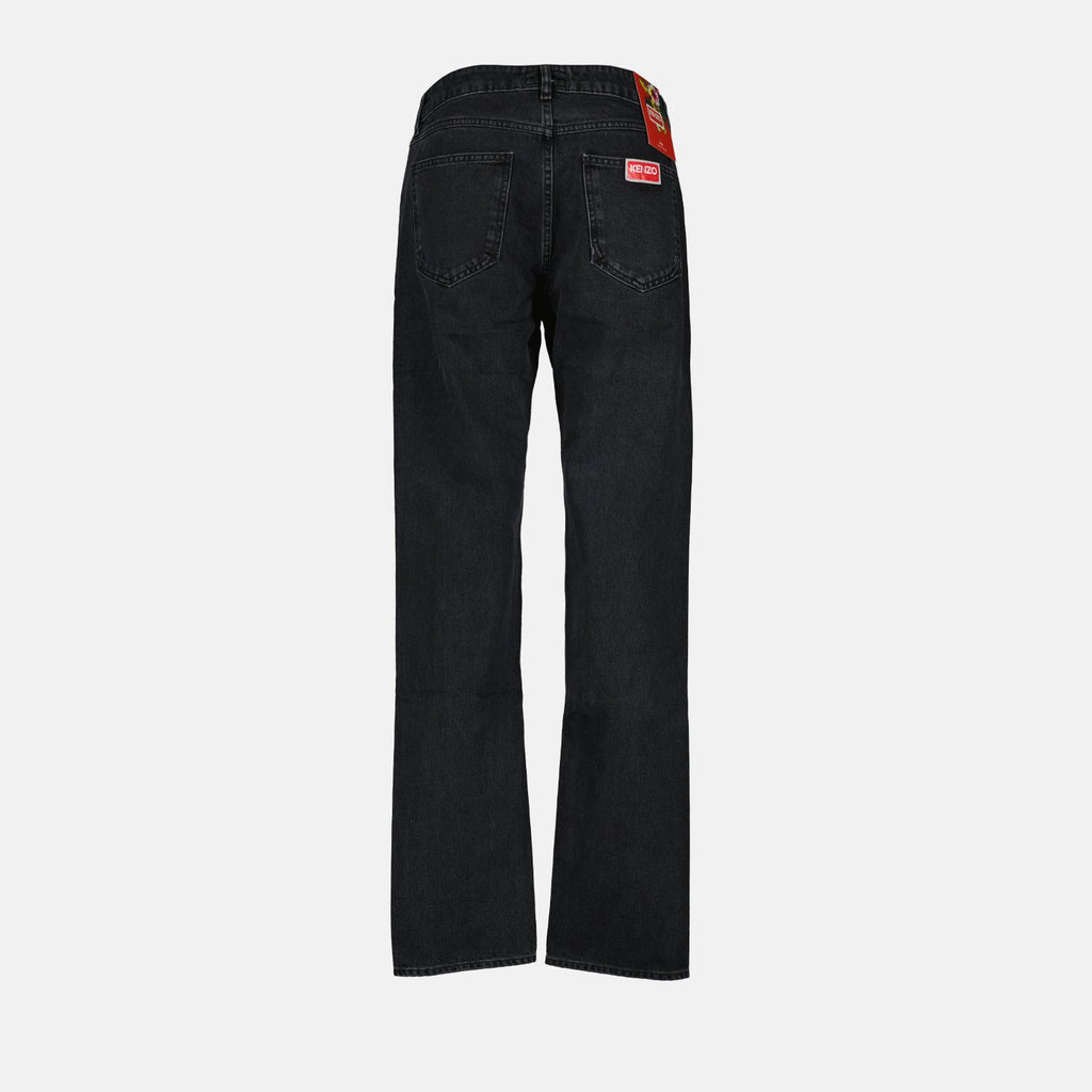 Kenzo jeans, black denim jeans, luxury denim, straight jeans, high-end fashion