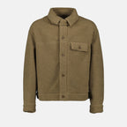 Burberry overshirt, luxury fleece overshirt, stylish brown overshirt, high-end casual wear, designer fleece shirt