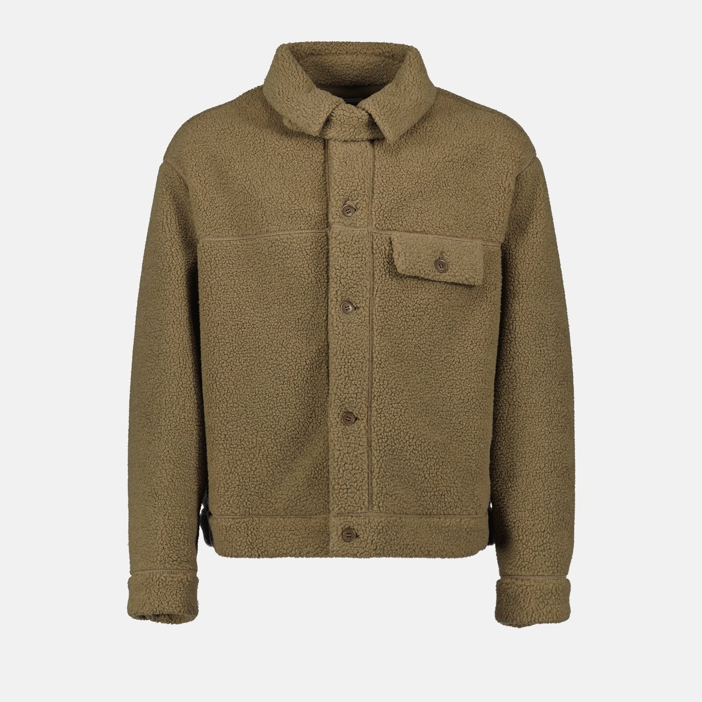 Burberry overshirt, luxury fleece overshirt, stylish brown overshirt, high-end casual wear, designer fleece shirt