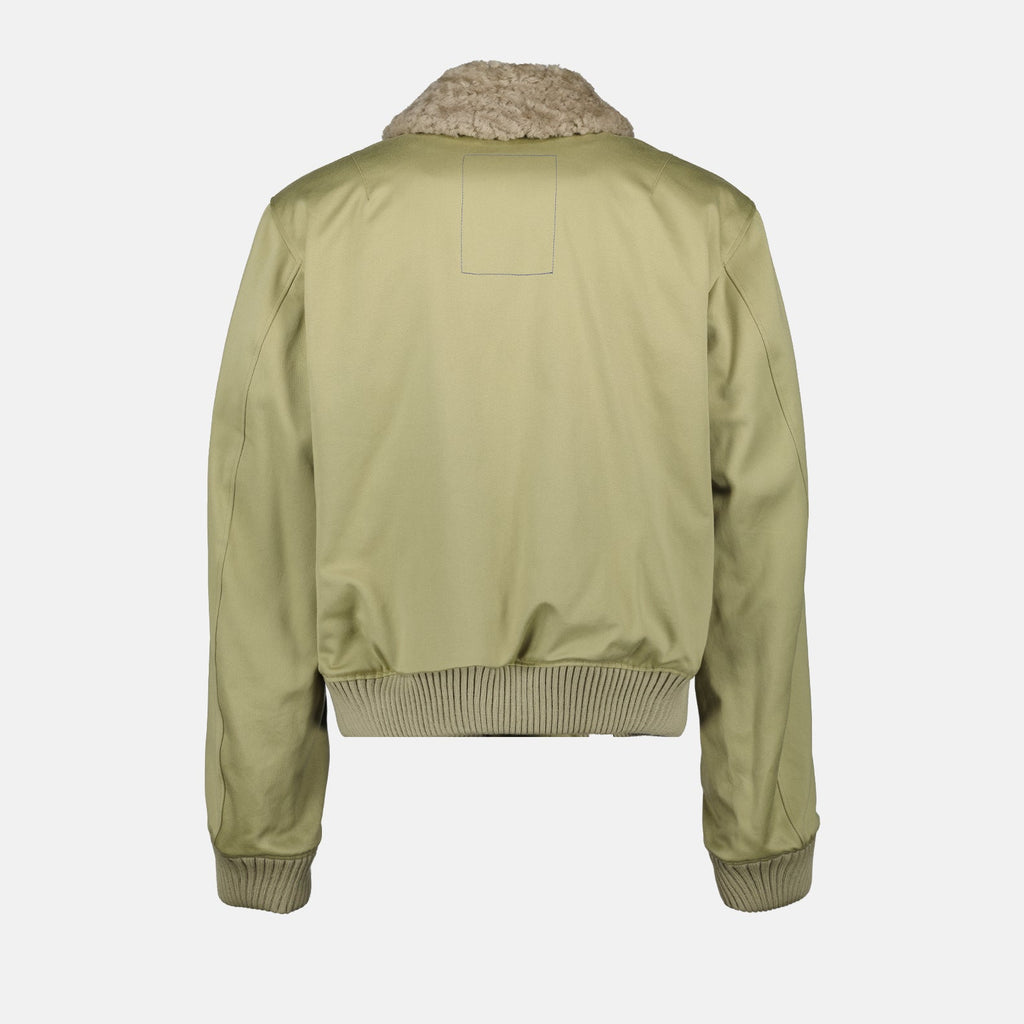 Blouson aviateur en coton avec col en fourrure