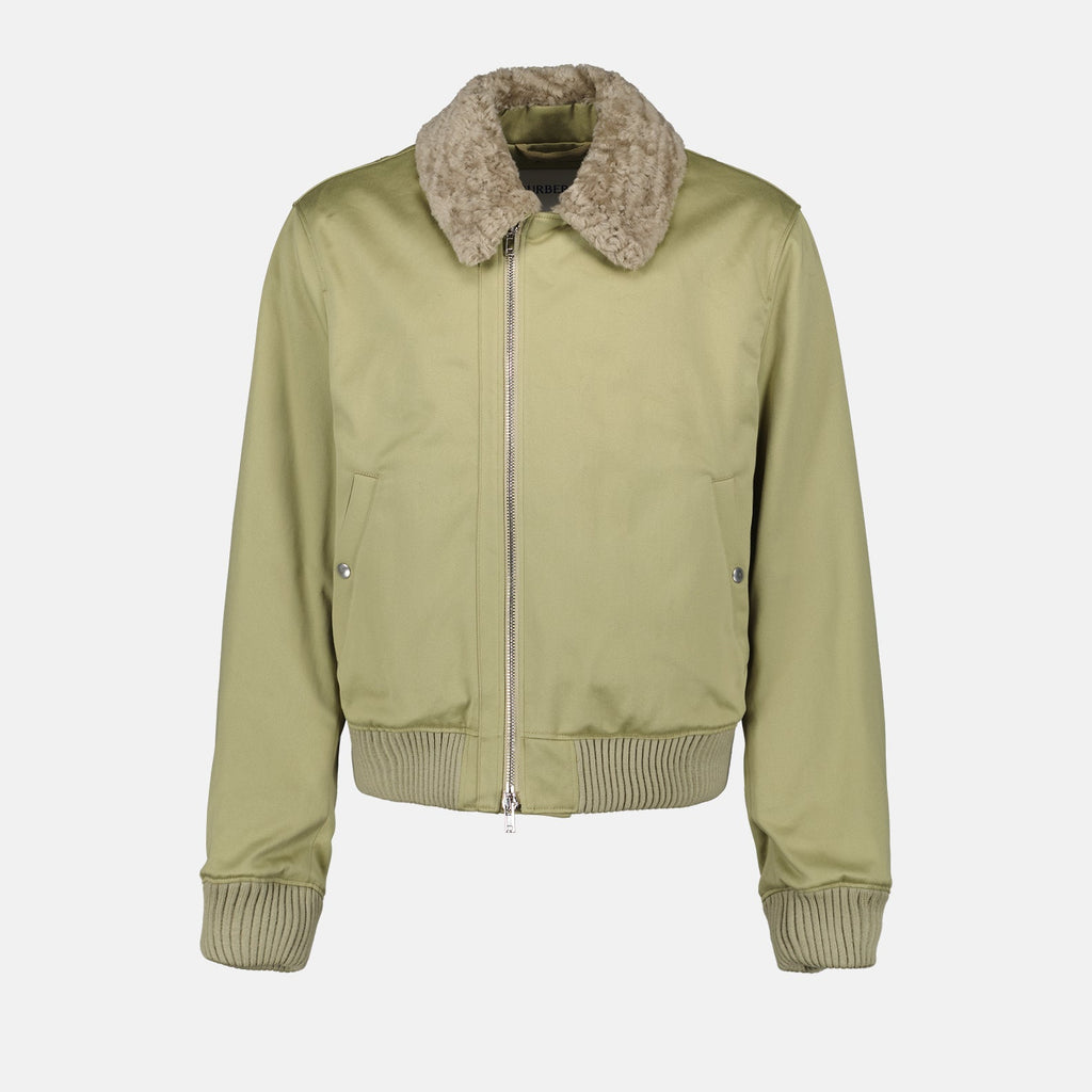 Blouson aviateur en coton avec col en fourrure