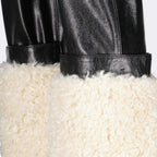 Pantalones Híbridos de Cuero y Piel Sintética