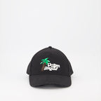 luxury cap, Palm Angels accessories, Sketchy logo hat, high-end streetwear, designer headwear