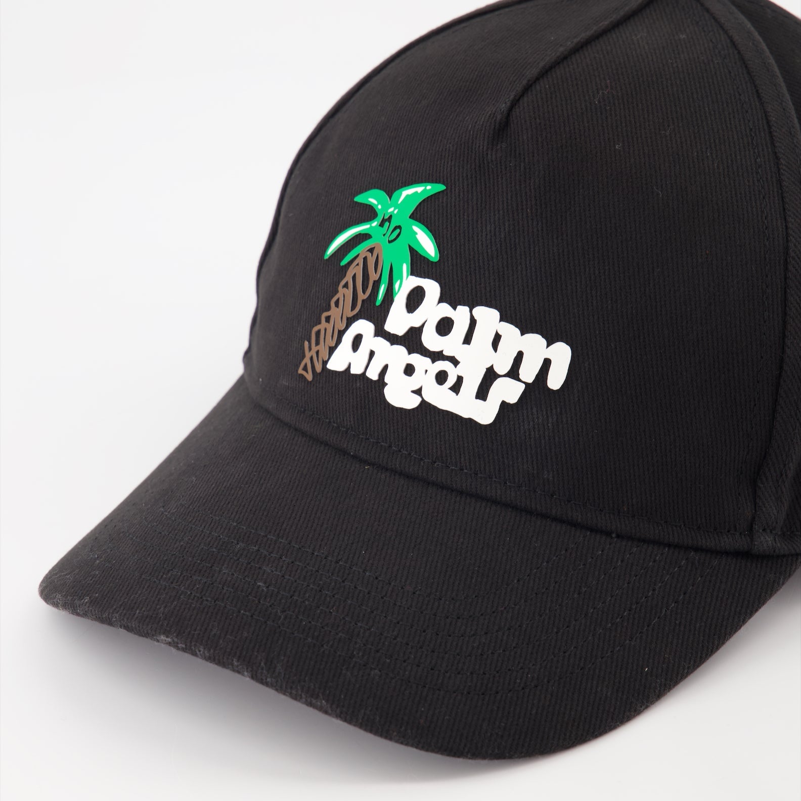 luxury cap, Palm Angels accessories, Sketchy logo hat, high-end streetwear, designer headwear