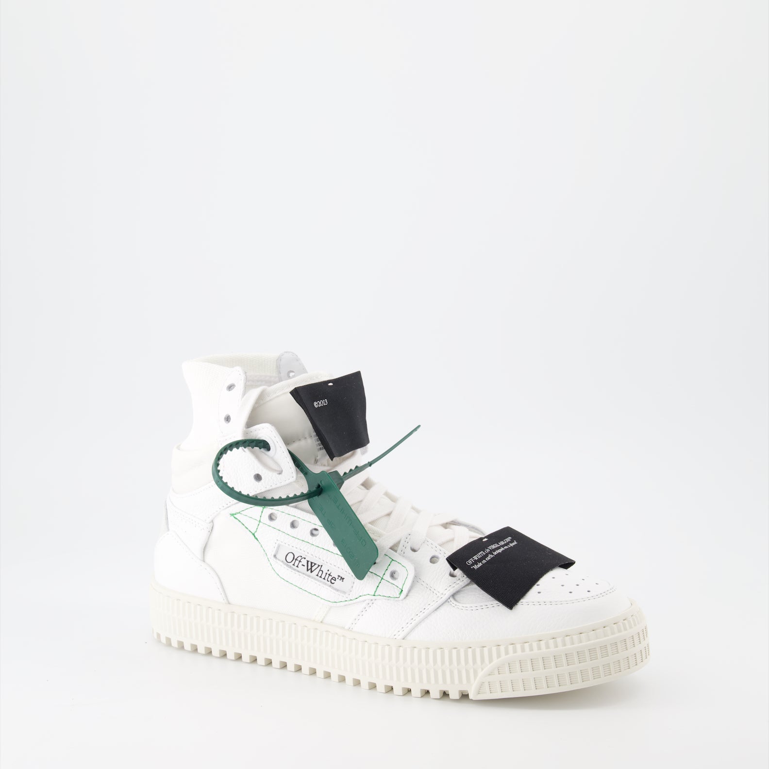 Off-White sneakers, luxury leather sneakers, high-top fashion shoes, streetwear luxury, designer footwear