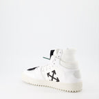 Off-White sneakers, luxury leather sneakers, high-top fashion shoes, streetwear luxury, designer footwear