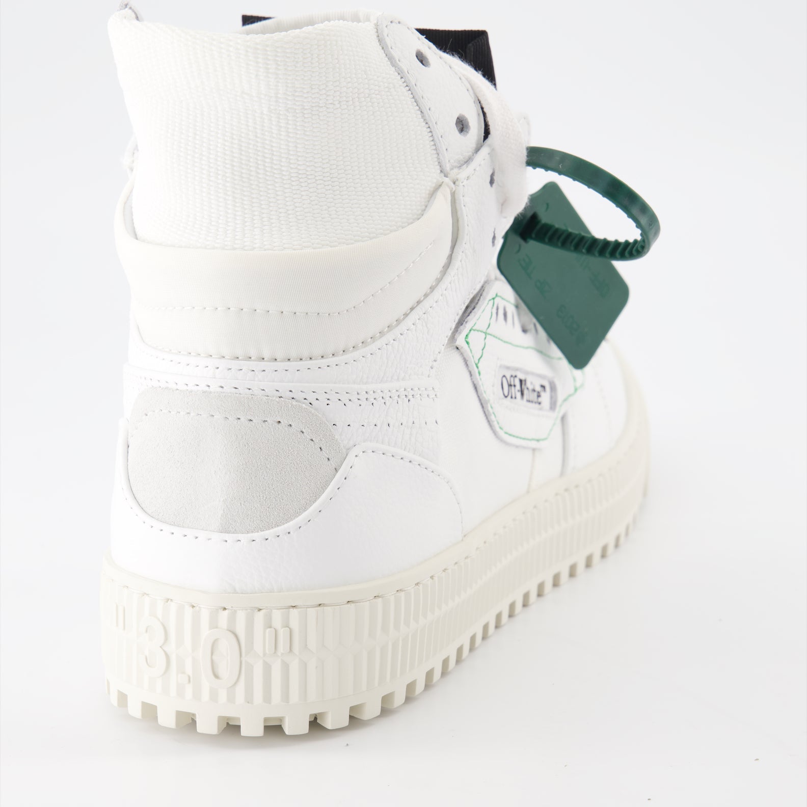 Off-White sneakers, luxury leather sneakers, high-top fashion shoes, streetwear luxury, designer footwear
