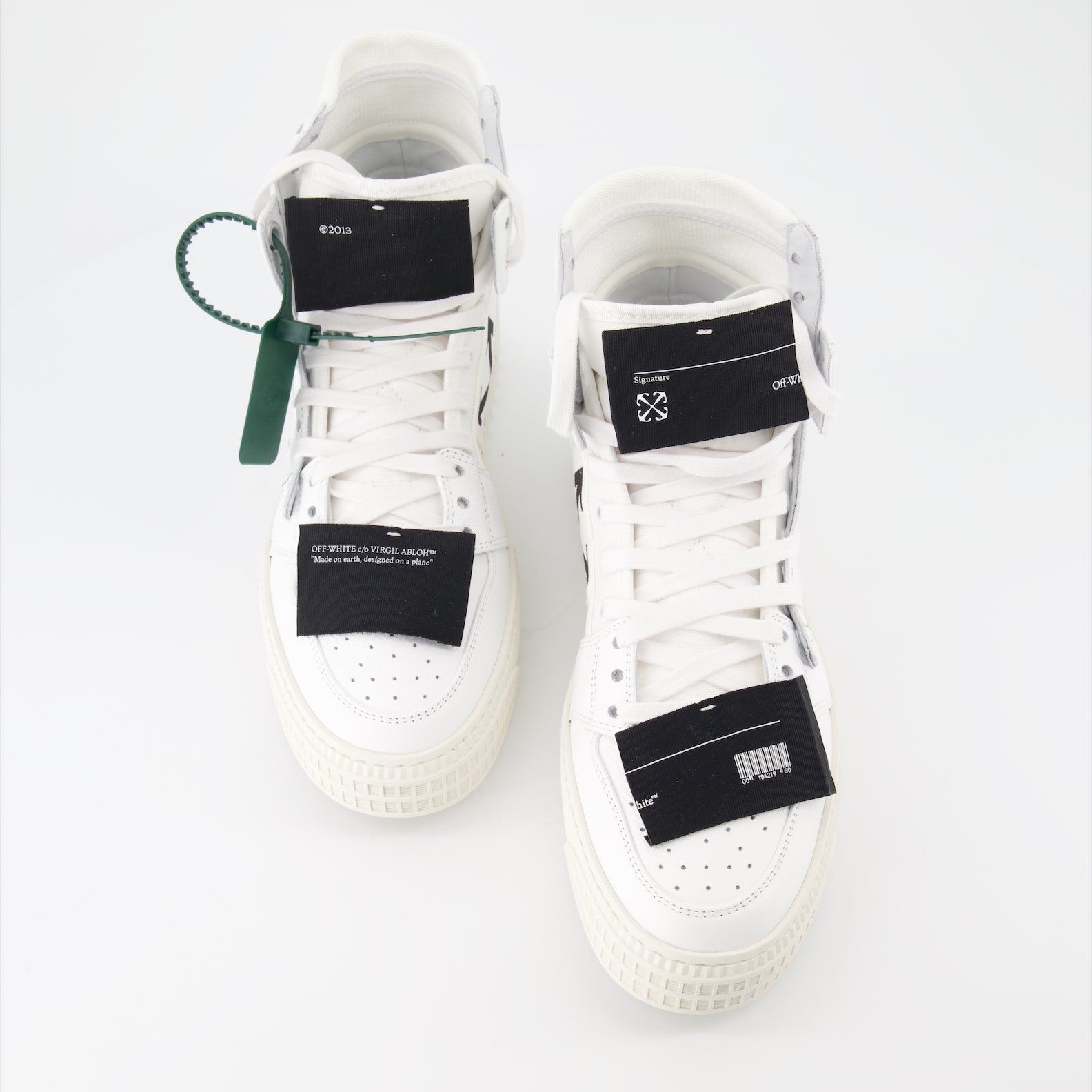 Off-White sneakers, luxury leather sneakers, high-top fashion shoes, streetwear luxury, designer footwear