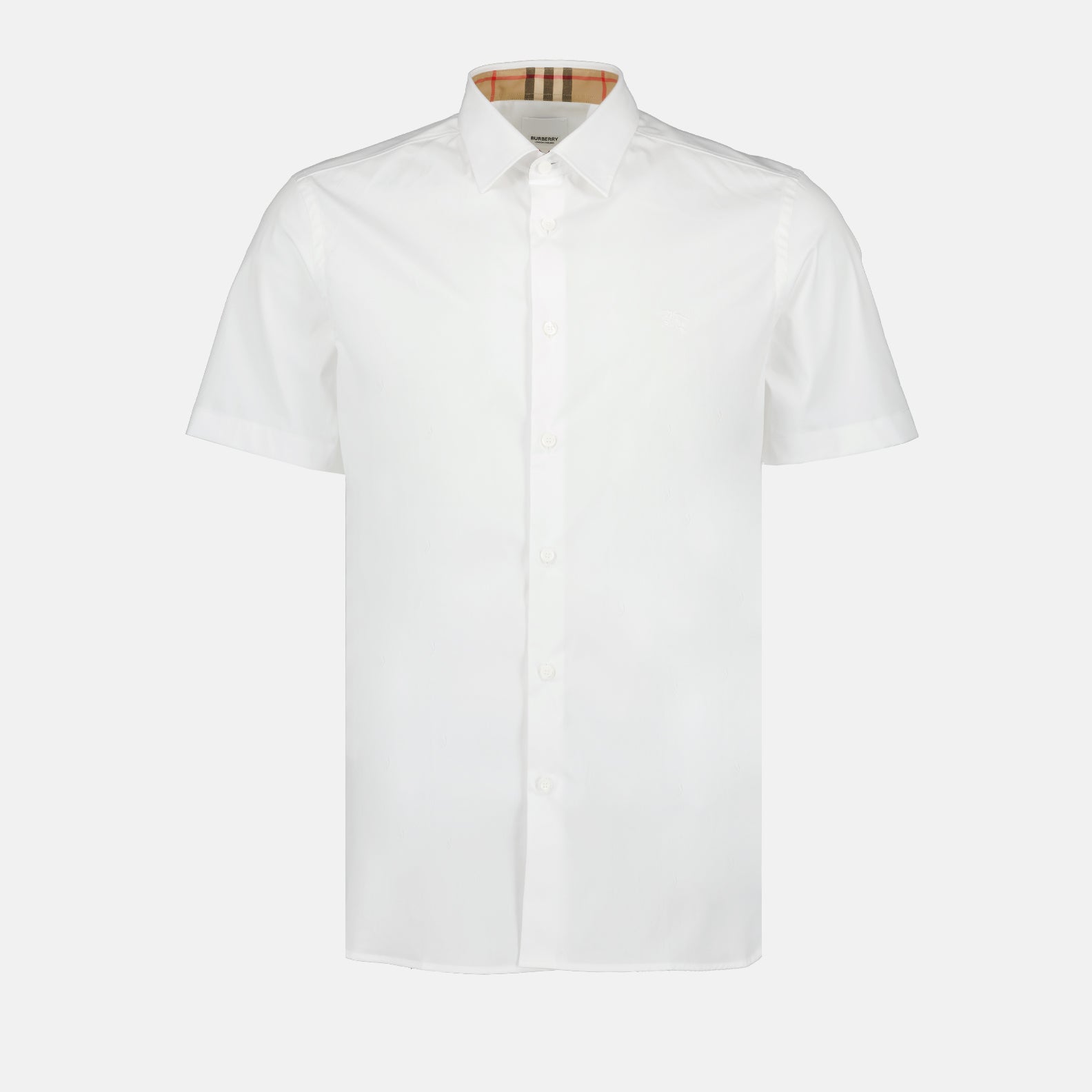 Burberry, men's white shirt, luxury fashion, short sleeve shirt, designer clothing