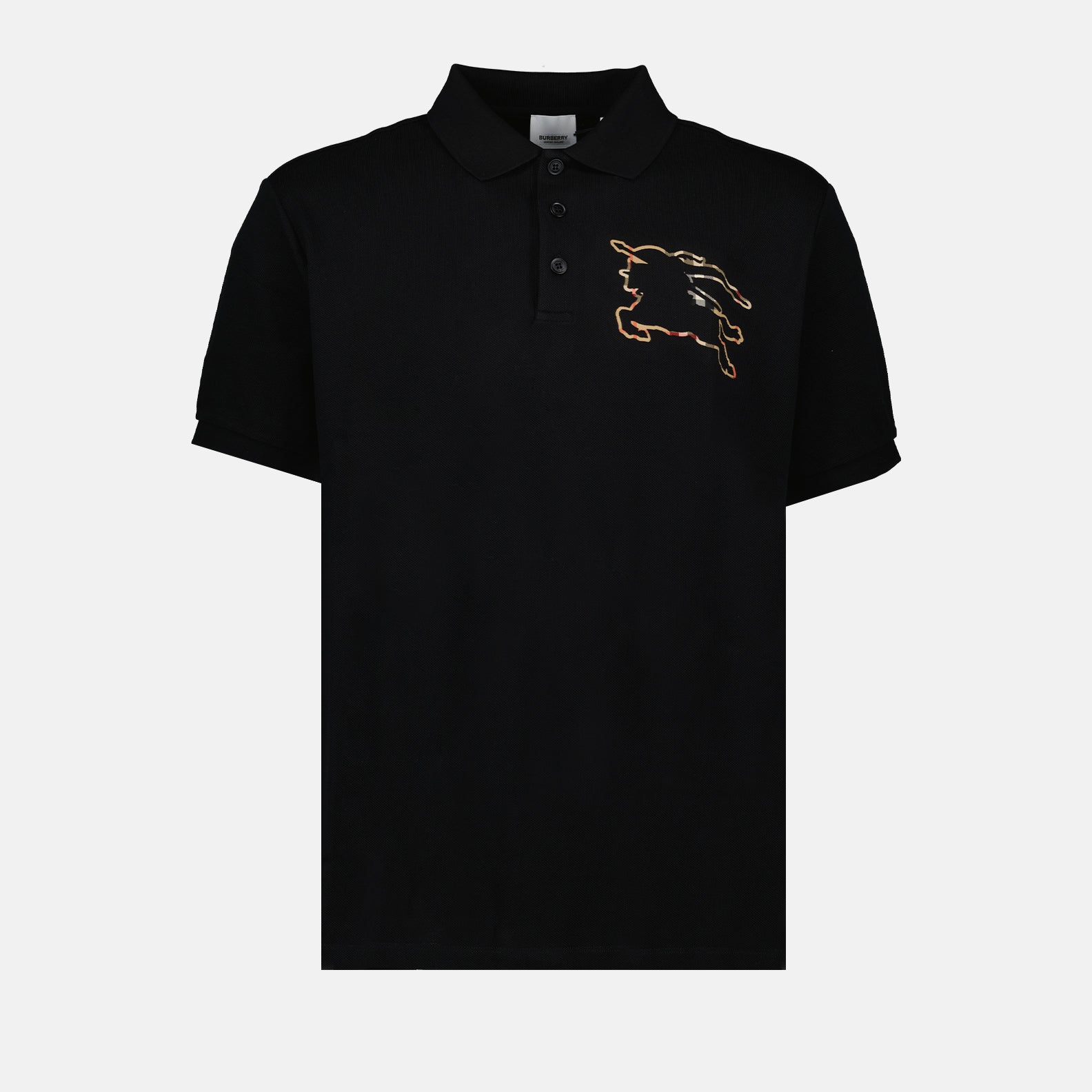 Burberry polo, men’s luxury polo, black polo shirt, designer men's clothing, Burberry Cavalier