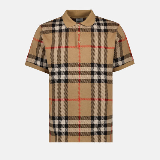 Burberry polo, vintage checkered polo, luxury menswear, high-end polo shirt, fashionable men's polo