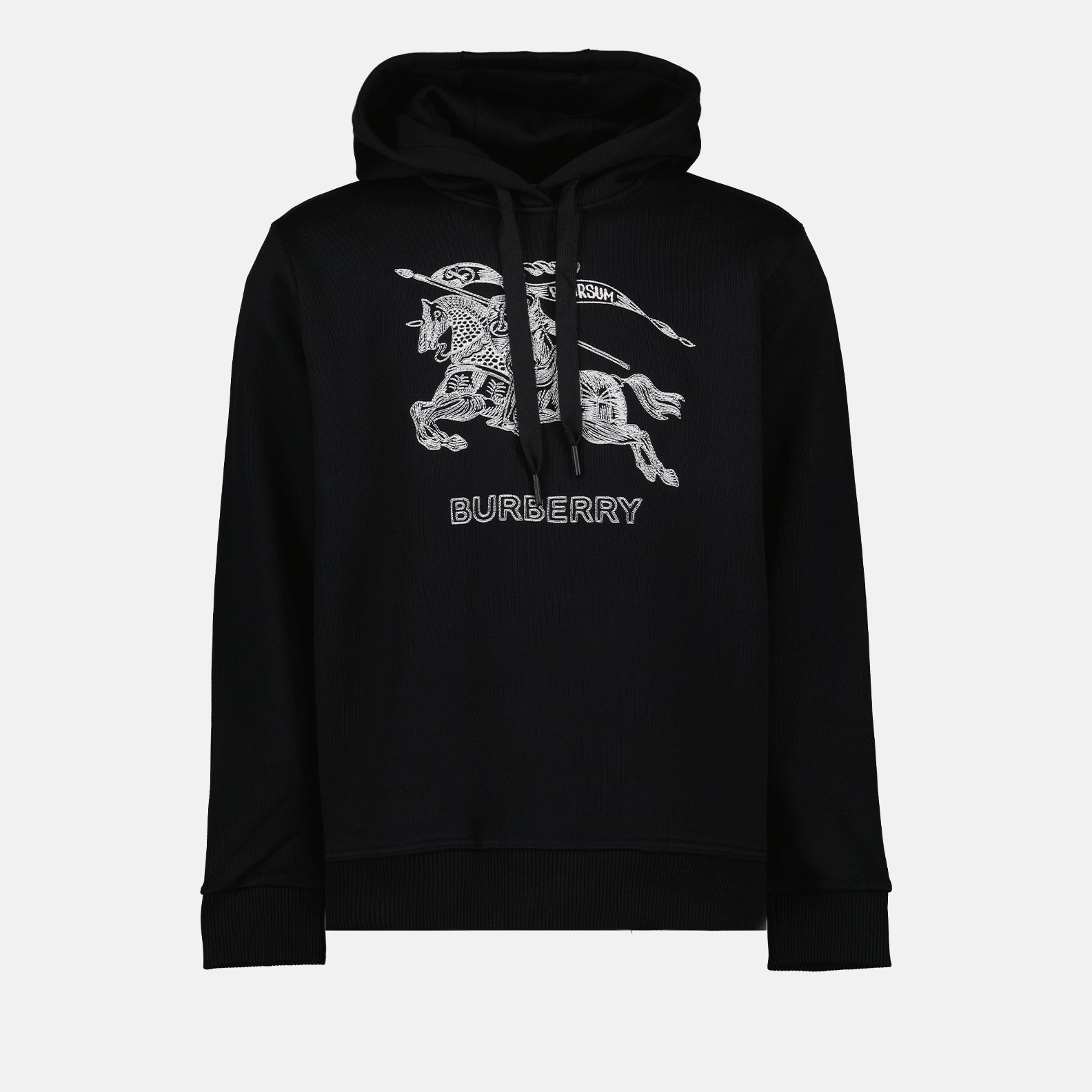 Burberry hoodie, Men's luxury wear, Black Cavalier Hoodie, Designer hoodie, Burberry fashion