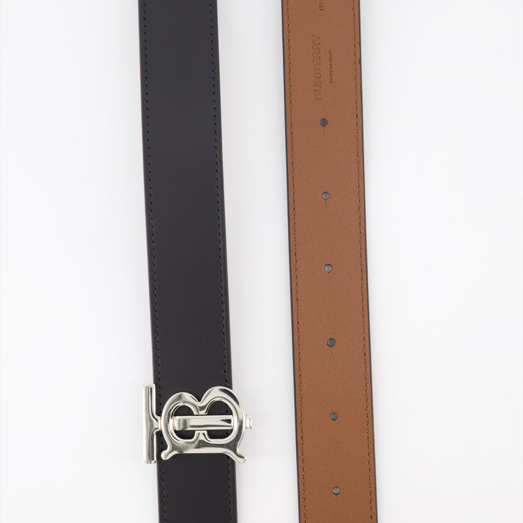 Burberry belt, luxury reversible belt, women's designer accessory, TB monogram buckle, high-end fashion