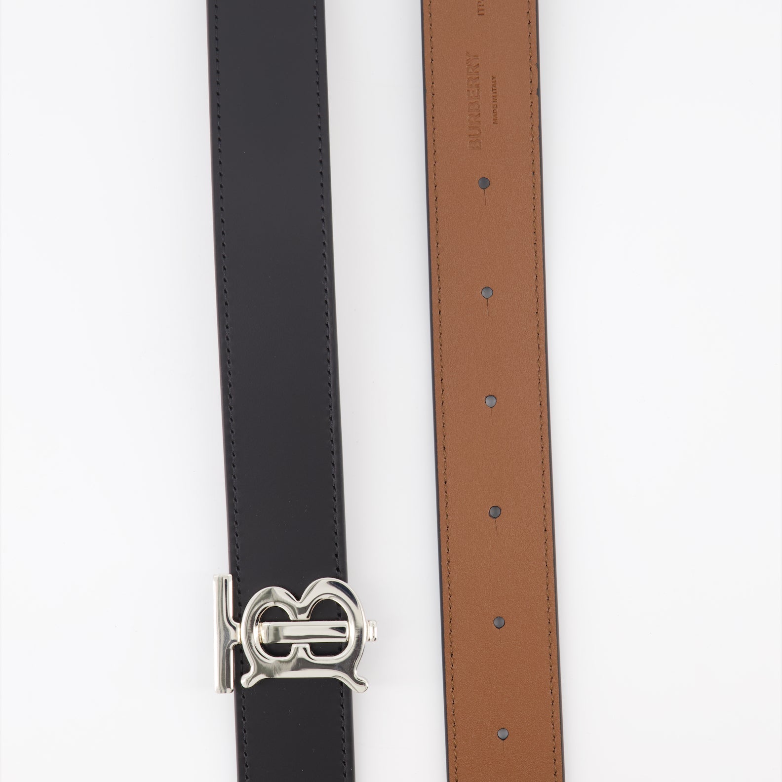 Burberry belt, luxury reversible belt, women's designer accessory, TB monogram buckle, high-end fashion